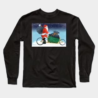 Santa on a bike Long Sleeve T-Shirt